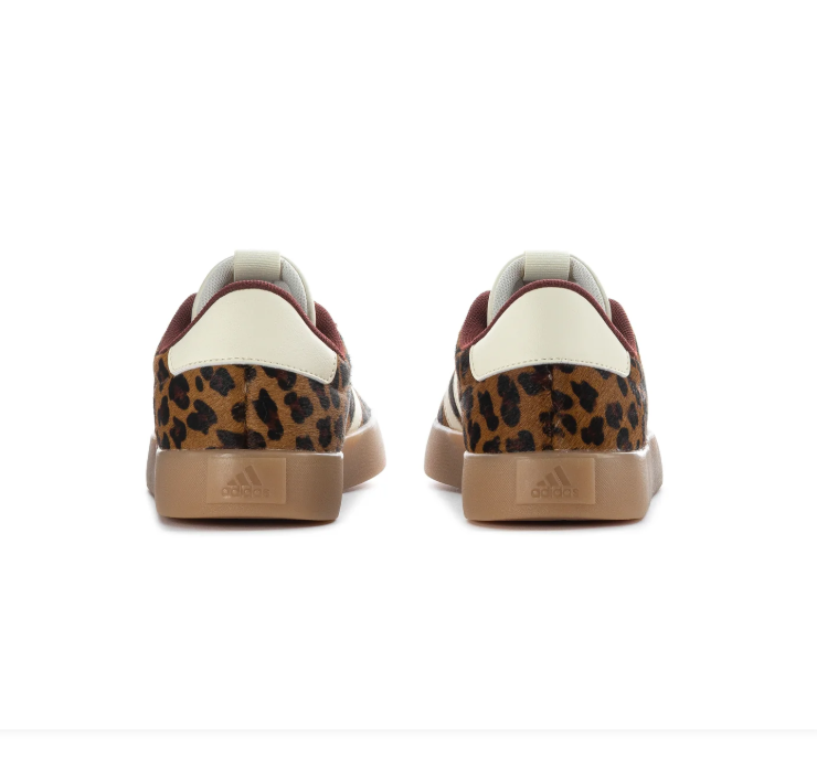 Adidas Leopard Print Low-Top Sneakers - Cream, Burgundy & Gum