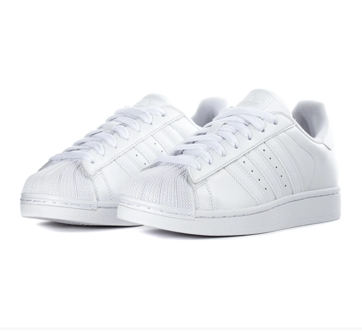All-White Shell-Toe Low-Top Sneakers