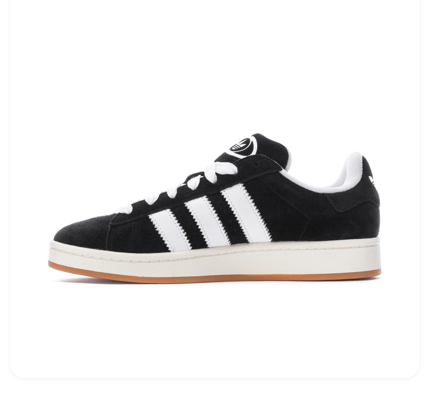 Adidas Campus Low-Top Sneakers – Black, White & Cream with Gum Sole