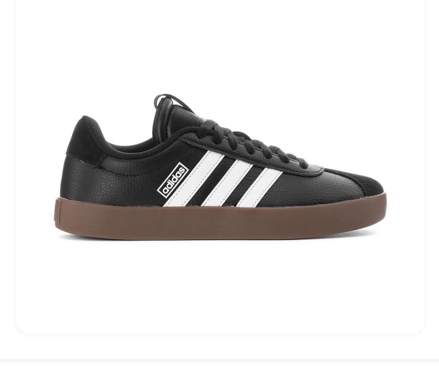 Adidas Low-Top Sneakers – Black & White with Brown Sole