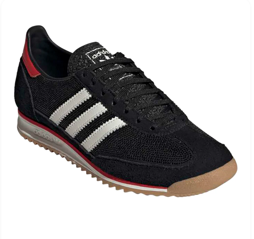 Adidas Retro Low-Top Sneakers - Black, White, Red & Gum