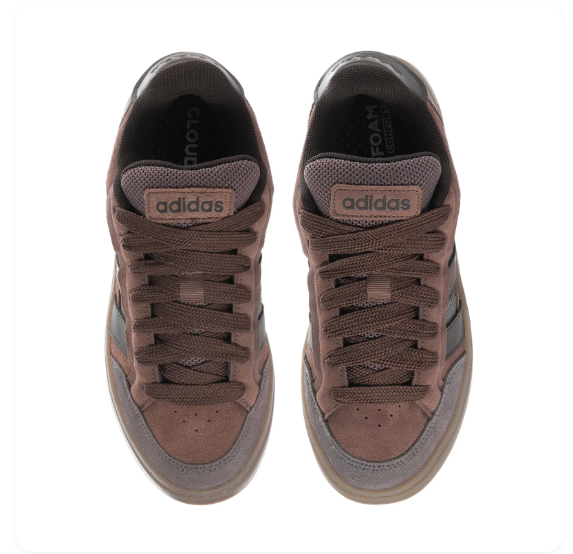 Adidas Low-Top Court Sneakers - Brown, Grey & Gum