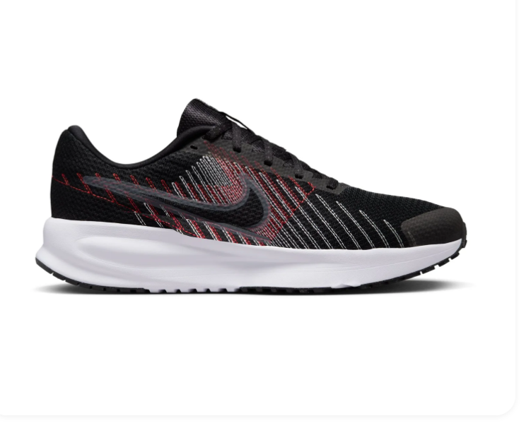 Nike Low-Top Mesh Sneakers – Black, Red & White