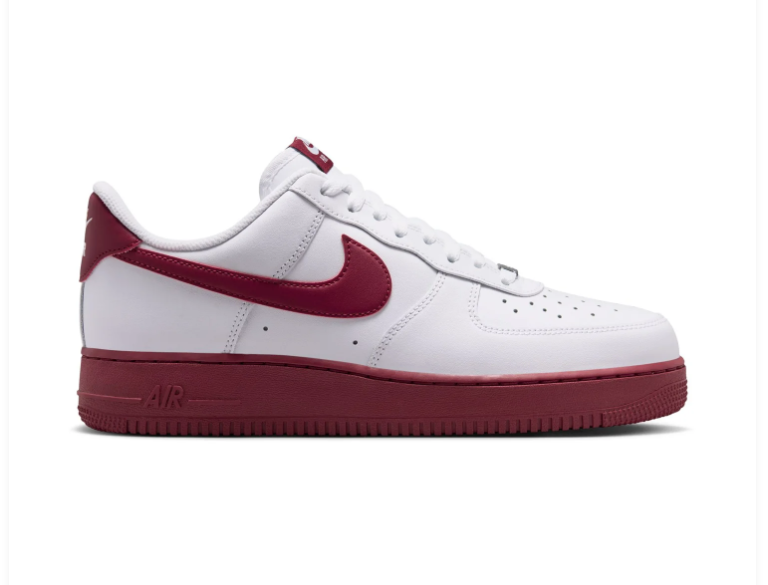 Nike Air Force 1 Low Sneakers – White & Burgundy