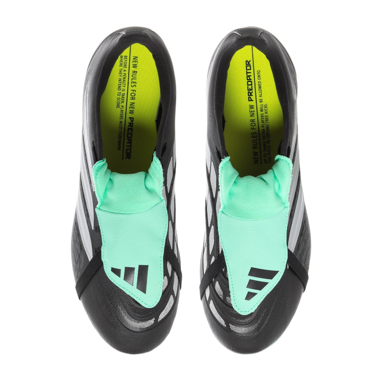 Adidas Predator Fold-Over Tongue Soccer Cleats - Black, Mint & Silver