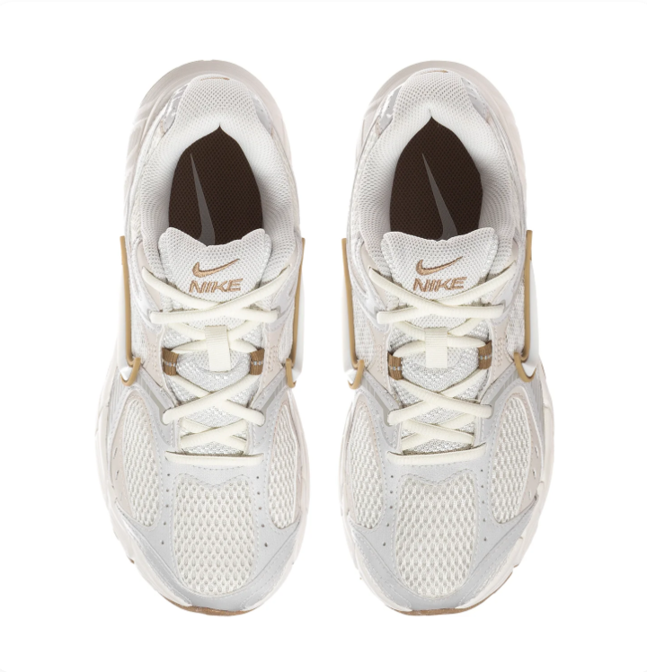 Nike Retro Mesh Sneakers – White, Light Grey & Gold