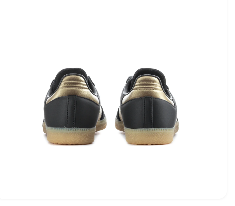 Adidas Samba Low-Top Sneakers – Black, Metallic Gold & Gum