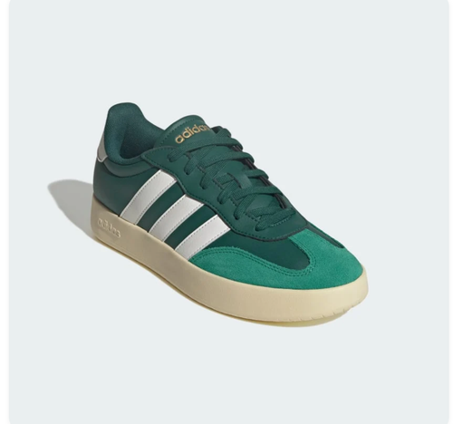 Adidas Green Low-Top Sneakers - White Stripes & Cream Sole