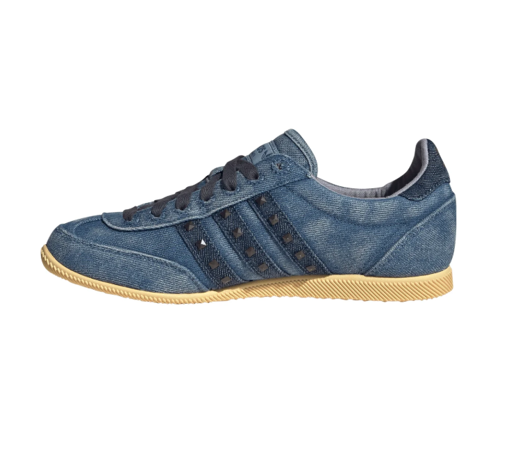 Adidas Japan Denim-Textured Sneakers - Blue, Black & Pale Yellow