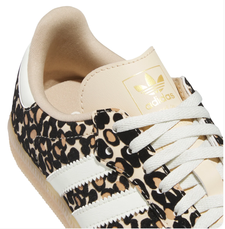 Adidas Leopard Print Low-Top Sneakers - Cream, Black, Tan & Gum