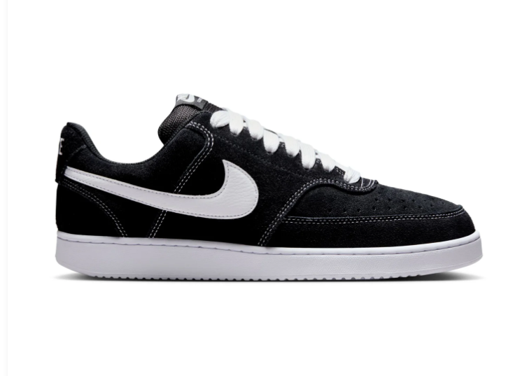 Nike Court Vision Low Sneakers – Black & White Contrast Stitching
