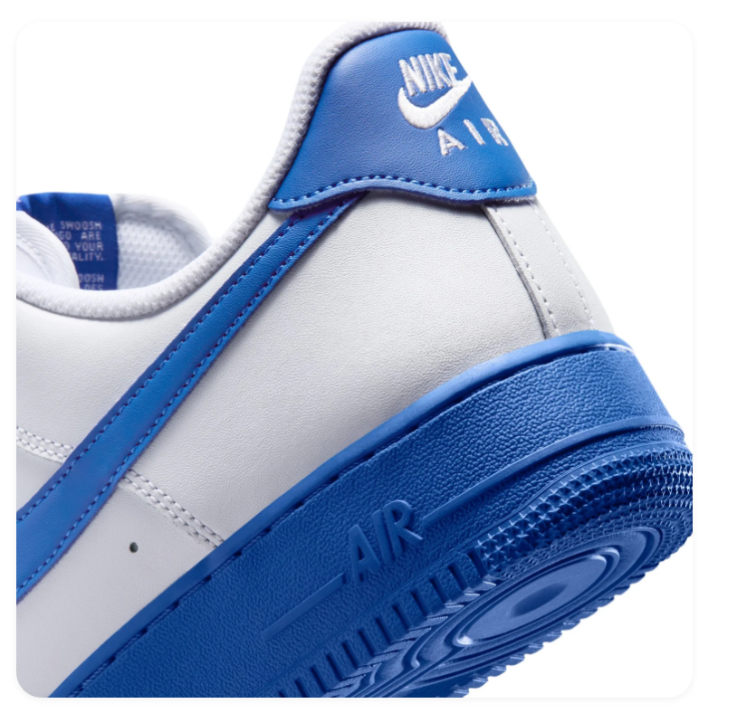 Nike Air Force 1 Low Sneakers – White & Royal Blue
