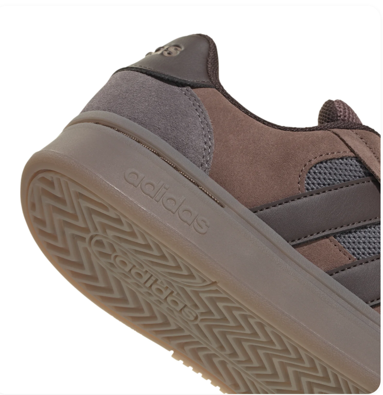 Adidas Low-Top Court Sneakers - Brown, Grey & Gum