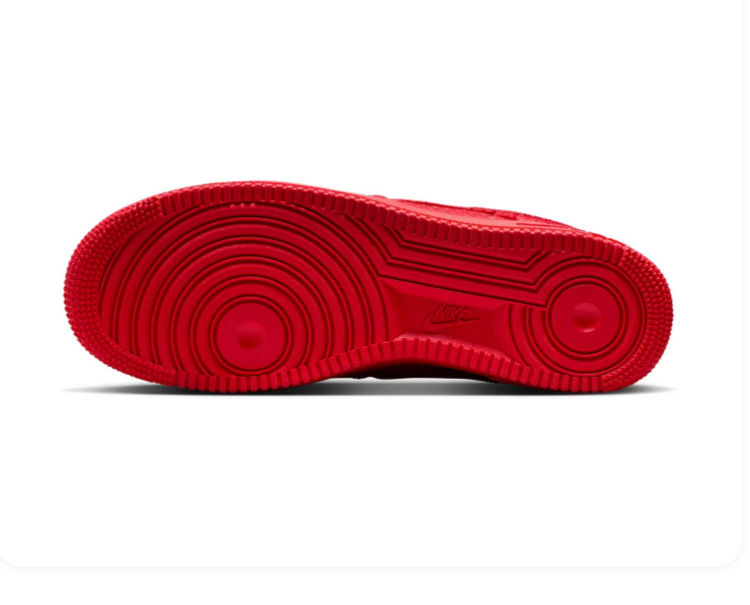 Nike Air Force 1 Low Sneakers – All Red with Heart Details