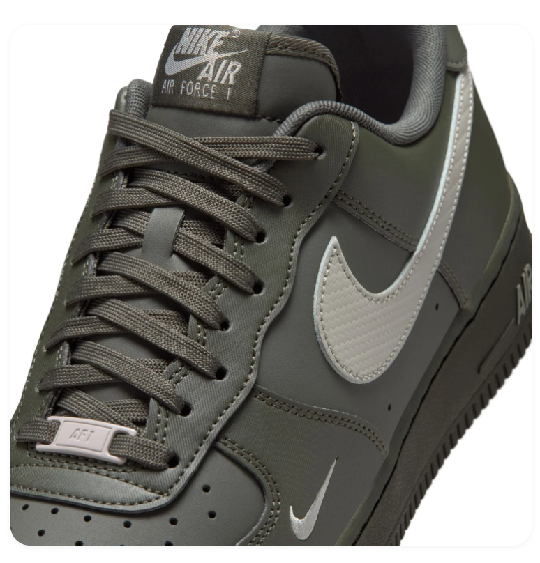 Nike Air Force 1 Low Sneakers – Dark Olive & Grey