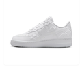 Nike Low-Top Sneakers – All White with Raised Rose Details