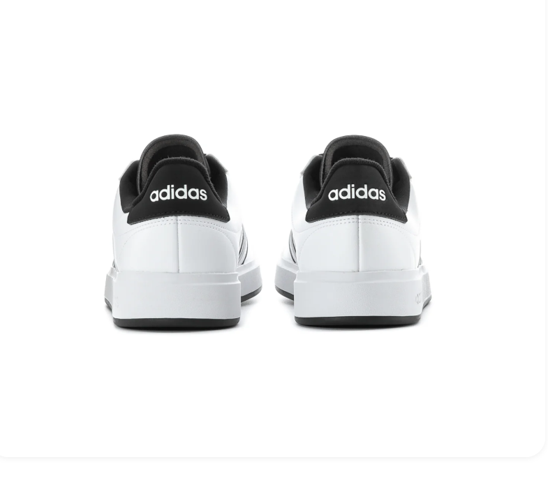Adidas Low-Top Sneakers – White & Black with Outlined Stripes