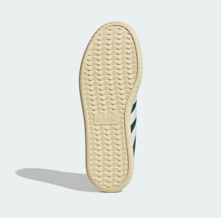 Adidas Green Low-Top Sneakers - White Stripes & Cream Sole