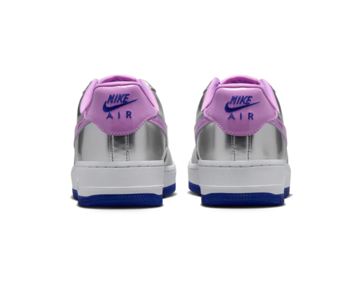 Nike Air Force 1 Low Sneakers – Metallic Silver, Lilac & Turquoise