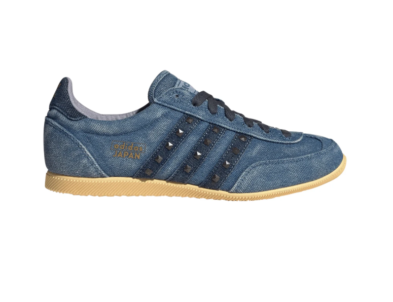 Adidas Japan Denim-Textured Sneakers - Blue, Black & Pale Yellow