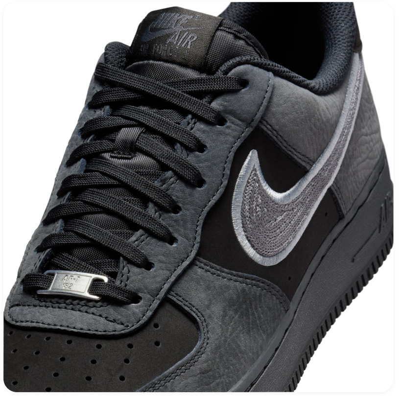 Nike Air Force 1 Low Sneakers – Black, Charcoal & Silver Grey
