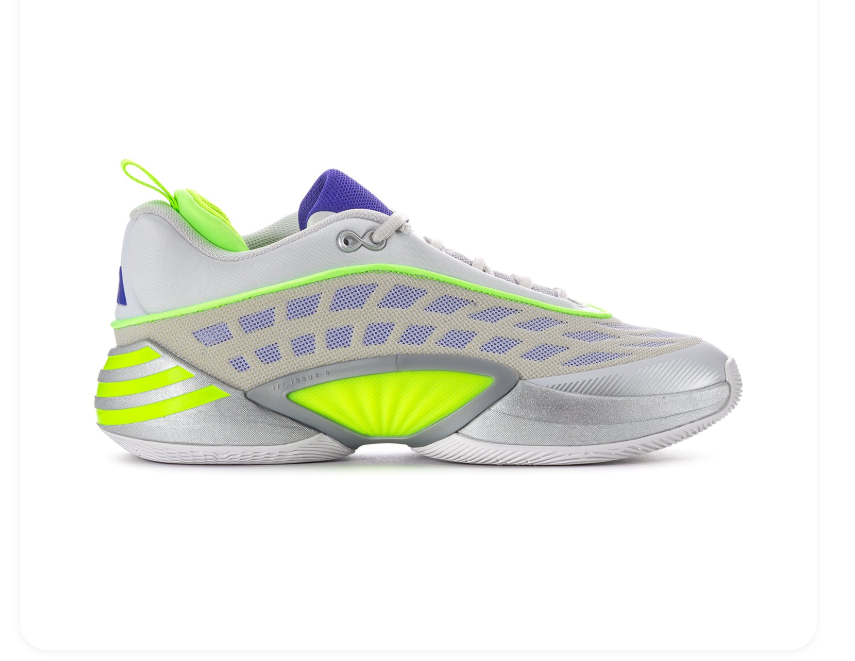 Adidas Basketball Shoes - Light Grey, Neon Green & Purple