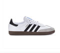 Adidas Samba Low-Top Sneakers – White, Black & Grey with Brown Sole