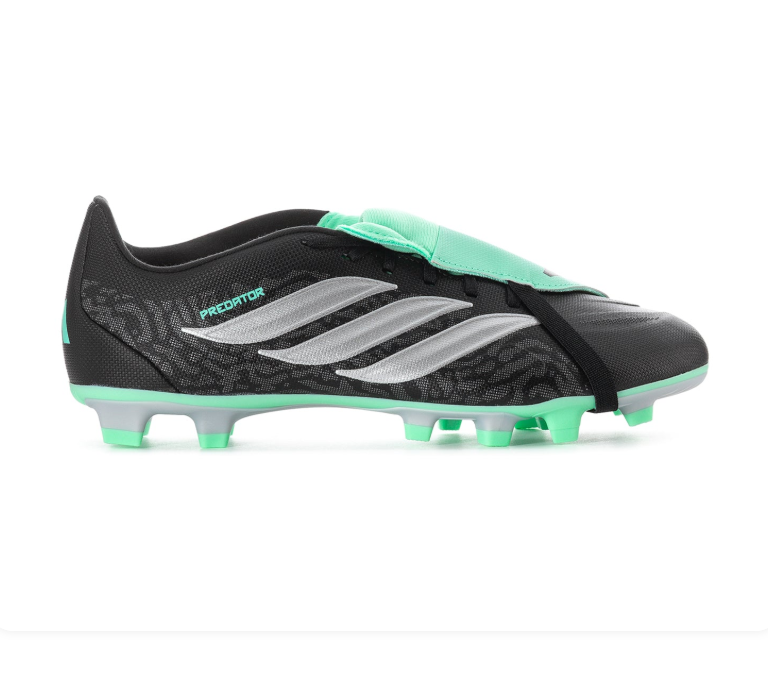 Adidas Predator Fold-Over Tongue Soccer Cleats - Black, Mint & Silver