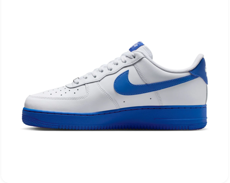 Nike Air Force 1 Low Sneakers – White & Royal Blue Sole