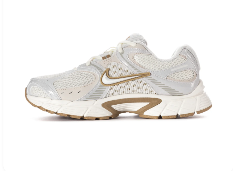 Nike Retro Mesh Sneakers – White, Light Grey & Gold