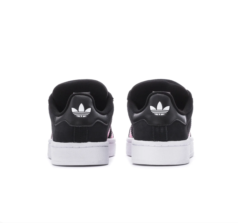 Adidas Campus Low-Top Sneakers – Black & Pale Pink with White Sole