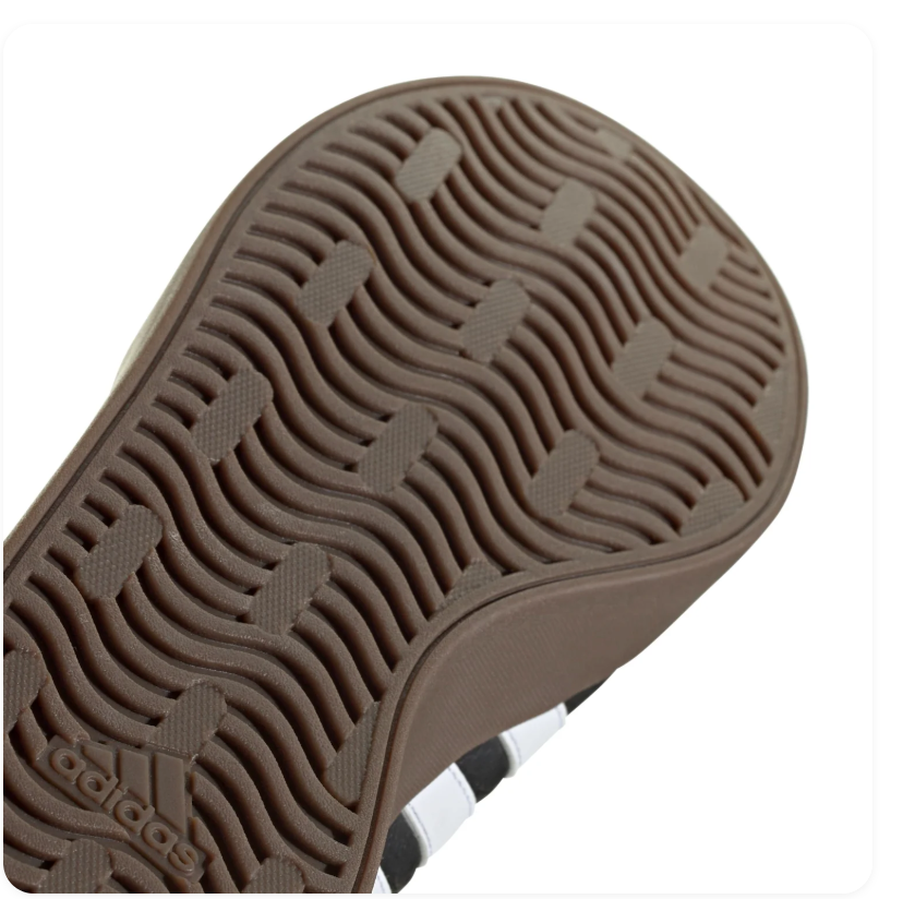 Adidas Low-Top Sneakers – Black & White with Brown Sole