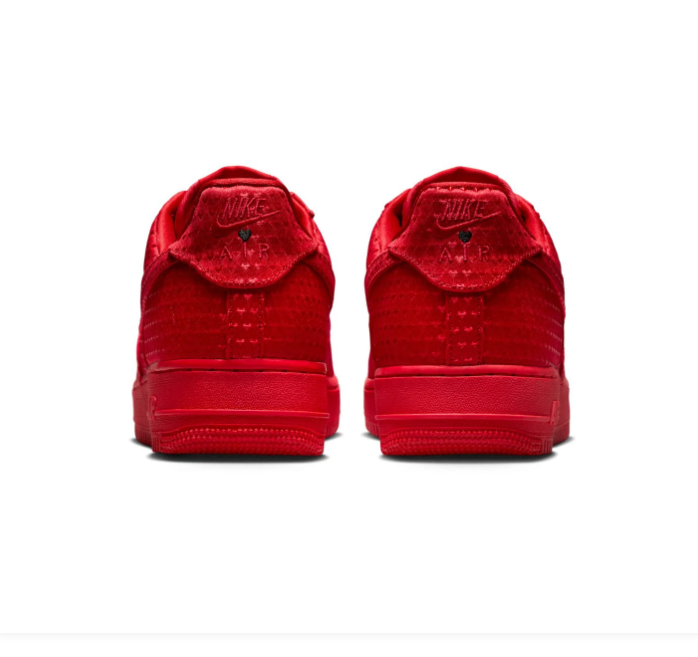 Nike Air Force 1 Low Sneakers – All Red with Heart Details