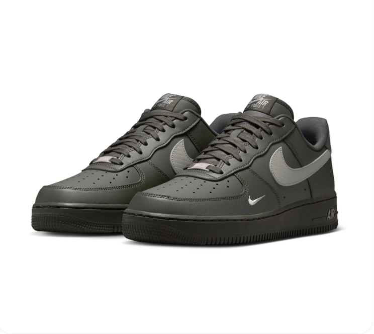 Nike Air Force 1 Low Sneakers – Dark Olive & Grey