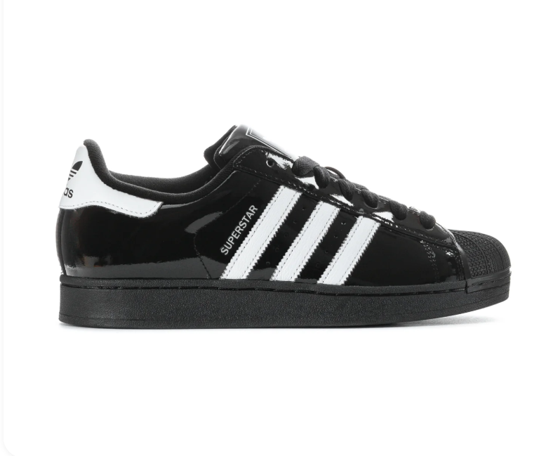Adidas Superstar Glossy Shell-Toe Sneakers - Black & White