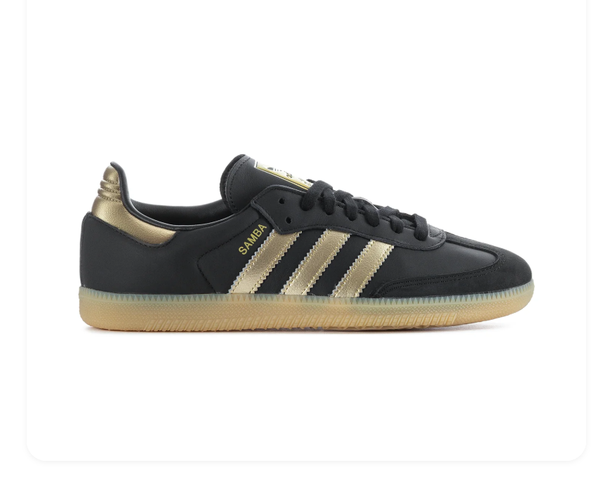 Adidas Samba Low-Top Sneakers – Black, Metallic Gold & Gum