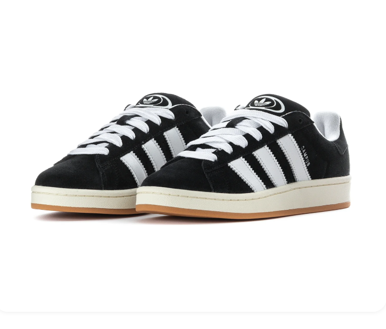 Adidas Campus Low-Top Sneakers – Black, White & Cream with Gum Sole