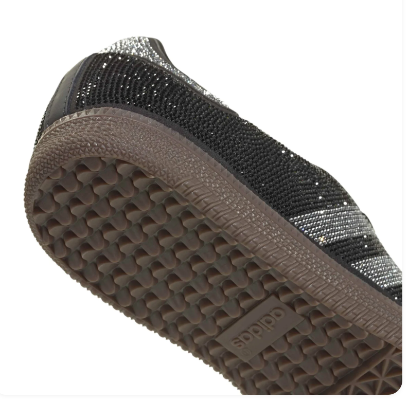 Adidas Rhinestone Low-Top Sneakers - Black, Silver & Brown
