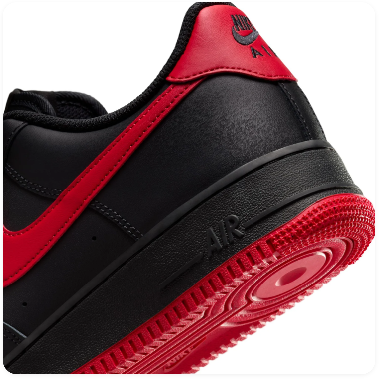 Nike Air Force 1 Low Sneakers – Black & Red