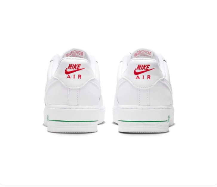 Nike Air Force 1 Low Sneakers – White with Red Rose Details