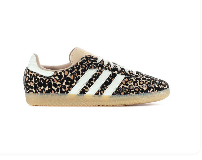 Adidas Leopard Print Low-Top Sneakers - Cream, Black, Tan & Gum