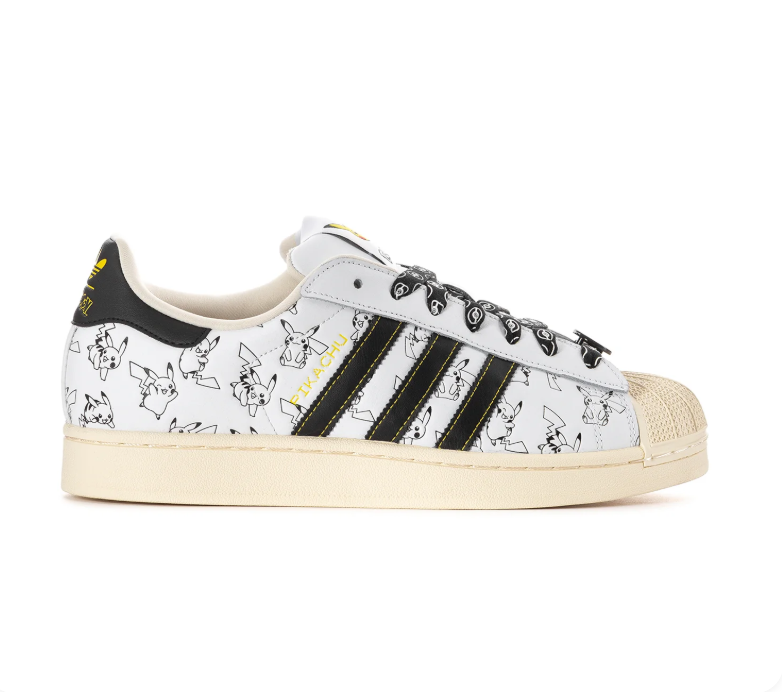 Adidas Pokémon Pikachu Shell-Toe Sneakers - White & Black