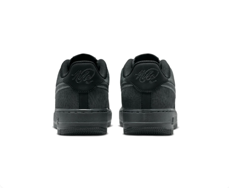 Nike Air Force 1 Low Sneakers – Black & Charcoal with Grey-Outlined Swoosh