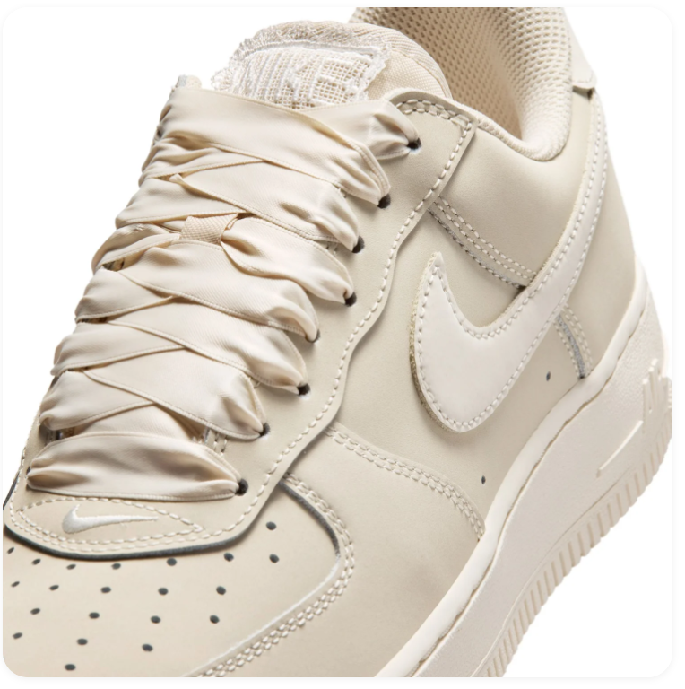 Nike Air Force 1 Low Sneakers – Cream with Ribbon-Style Laces