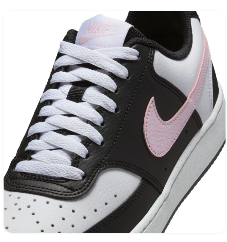 Nike Low-Top Sneakers – Black, White & Pale Pink