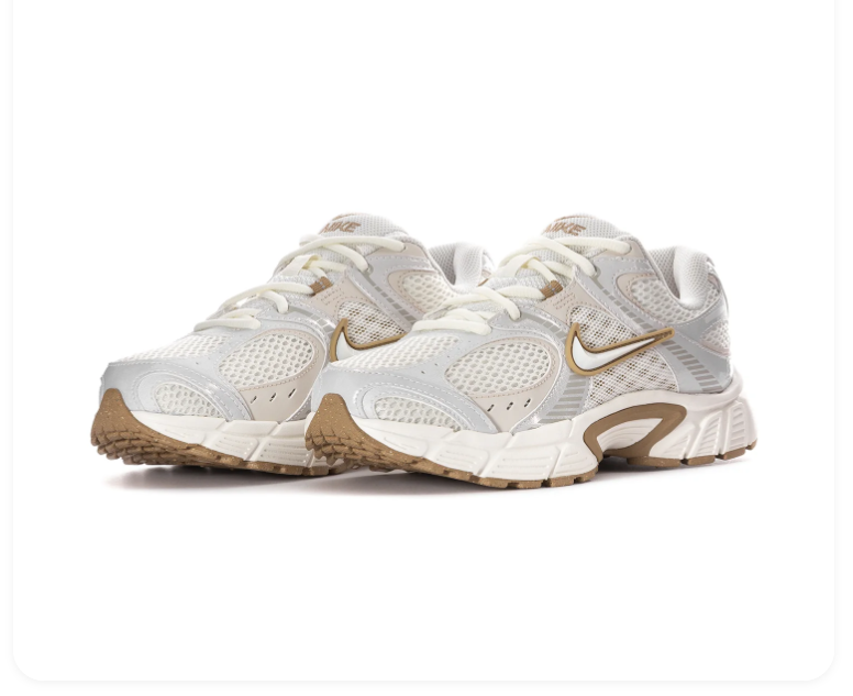 Nike Retro Mesh Sneakers – White, Light Grey & Gold