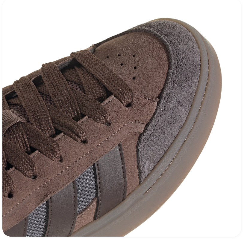 Adidas Low-Top Court Sneakers - Brown, Grey & Gum
