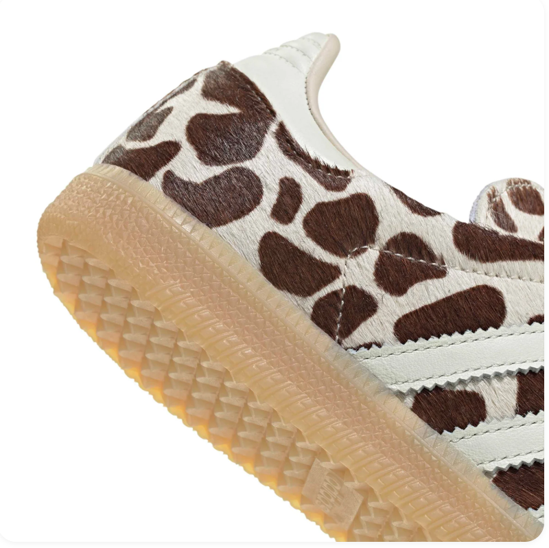 Adidas Cow-Print Low-Top Sneakers - Brown, Cream & Light Blue
