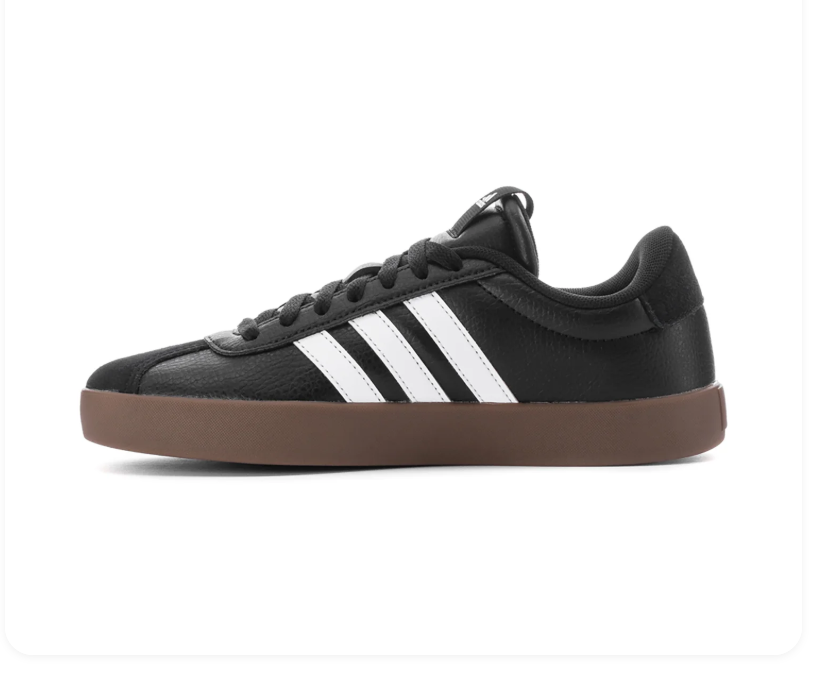 Adidas Low-Top Sneakers – Black & White with Brown Sole