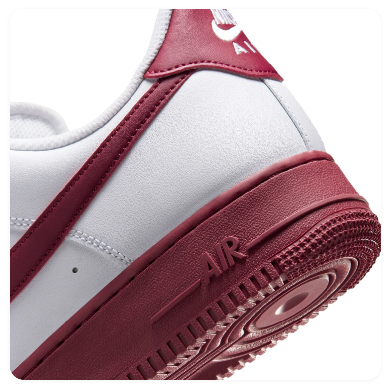 Nike Air Force 1 Low Sneakers – White & Burgundy